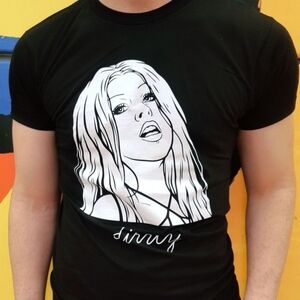 Christna Aguilera Dirrty Era Y2K Black Graphic T-Shirt Pop Xtina